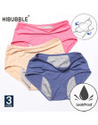 HIBUBBLE 3 sztuk wyciek dowód majtki menstruacyjne fizjologiczne spodnie kobiety bielizna okresu i bawełniane wodoodporna majtki
