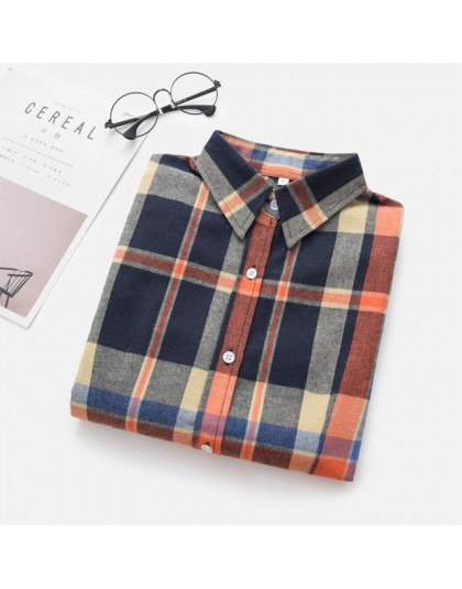 2019 nowy marka kobiety bluzki z długim rękawem koszule bawełniane czerwone i czarne flanela Plaid Shirt na co dzień kobiet Plus