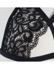 Modny seksowny biustonosz damski zmysłowa koronka i wycięcia na biuście ozdobne paski na dekolcie miękki w kolorze czarnym
