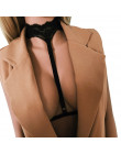Modne seksowne szelki damskie nakładane na biustonosz ozdobne strapsy z koronkowym chokerem w kolorze białym czarnym