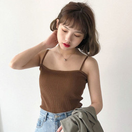 8 kolory Mihoshop Ulzzang koreański Korea kobiety moda odzież lato na co dzień Preppy podstawowe czysty Camisole