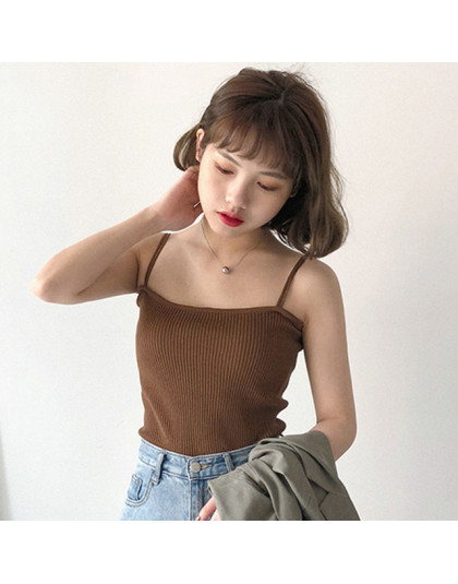 8 kolory Mihoshop Ulzzang koreański Korea kobiety moda odzież lato na co dzień Preppy podstawowe czysty Camisole