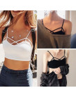 Sexy kobiety Camisole wyciąć uprawy topy Bralette Strappy szydełka przycięte Blusas panie bandaż Halter Tank Tops