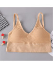 Kobiety bawełna Tank Crop Top bielizna biustonosz bez szwu zakrętka tubki powrót Hollow bielizna drut bezpłatny Intimates z odpi