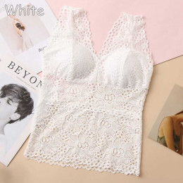 2019 nowe koronki pasek owinięty klatce piersiowej Top nowa bielizna bralette panie Camisole czarny biały kobiety lato Crop Top 