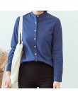 Z długim rękawem biały niebieski kobiet Oxford koszule Plus rozmiar 2019 nowy na co dzień kobieta biuro bluzka kobiet nosić wyso
