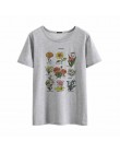 Wildflower koszulki z nadrukami kobiet kwiatowy Print lato nowy mody kobiety topy duży rozmiar luźne Harajuku krótki rękaw O-nec