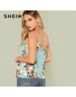 SHEIN Multicolor kwiatowy Boho wakacje czeski kwiat drukuj lato bluzki dla kobiet 2018 na co dzień na plaży Camisole Cami Top