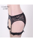 Comeonlover Plus rozmiar 5XL 6XL koronki patchwork ze sztucznej skóry do pończoch kobiety na pończochy pas do pończoch hot sexy 