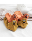 5 par/paczka Kawaii haftowane wyrażenie kobiety skarpetki szczęśliwy moda kostki śmieszne skarpetki kobiety bawełna lato cukierk