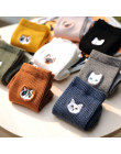 Ciepłe Harajuku słodkie hafty zwierząt śmieszne Skarpetki kobiety Kawaii japoński Skarpetki Skarpetki nowość bawełna Calcetines 