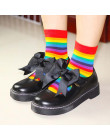 [WPLOIKJD] młodzieży piękne piękne Kawaii dziewczyna Rainbow skarpety wygodne japońskie Harajuku elegancki Calcetines Mujer skar