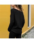 Bluzka 2019 kobiet na co dzień kobiet popy i bluzki Patchwork kolor bloku O-Neck z długim rękawem koszula bluzka Top