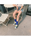 SP & CITY lato fajne dziewczyny stałe bawełniane skarpety fluorescencyjne kolory w stylu Vintage połowy skarpetki Hip-Hop deskor