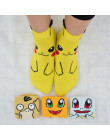 1 para Cute Cartoon Anime kobiety krótkie skarpetki Pokemon Pikachu/Squirtle/Psyduck/Charmander kobiety lato krótkie skarpetki d