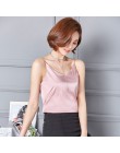 2019 letnie stałe bez rękawów Casual Camis Tank Tops Ladies V-neck kobiet kamizelka kobiety lato sztuczna Silk bluzki