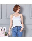 2019 letnie stałe bez rękawów Casual Camis Tank Tops Ladies V-neck kobiet kamizelka kobiety lato sztuczna Silk bluzki