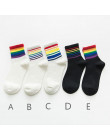 Zima nowy skarpetki uniseks bawełna Rainbow skarpetki w paski boże narodzenie moda ciepłe boże narodzenie dorywczo Hipster wyrob