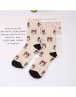 Moda szczęśliwy śmieszne skarpetki bawełna miękkie Sox piękny krzywa kobiety panie dziewczyny Harajuku ptak puppy kot sztuki ska