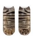Nowy 3D zwierzęta Paw drukowane skarpetki damskie śliczne kot łapa wzór krótkie skarpety śmieszne Kawaii niskie kostki bawełnian