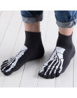 5 kolory Punk Rock Unisex 3D druku terror szkielet toe skarpetki Hip Hop straszny czaszki pięć palców odd sox kości krótkie skar