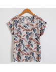 Softu Hot lato kobiet dorywczo bluzka koszula kwiatowy szyfonowa druku O Neck z krótkim rękawem Lady Top luźne Blusas