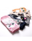 LIONZONE 5 par 2019 nowo kobiety moda kostki skarpety Kawaii Cartoon kot bawełniane skarpetki na wiosnę i lato