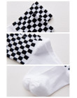 Damskie styl bawełniane skarpetki nowość białe i czarne kwadraty deskorolka skarpetki Chic Harajuku szachownica skarpetki Hip-Ho