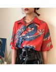 2018 lato kobiet topy Harajuku bluzka kobiety smok drukuj z krótkim rękawem bluzki koszule damskie kobiet Streetwear kz022
