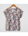 Softu Hot lato kobiet dorywczo bluzka koszula kwiatowy szyfonowa druku O Neck z krótkim rękawem Lady Top luźne Blusas