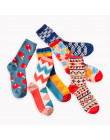 Darmowa wysyłka moda Happy Socks brytyjski wiatr geometryczny Hit kolor osobowość para mężczyzna bawełniane skarpetki kobiety sk