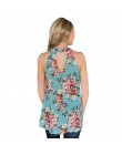 Elegancki bez rękawów Halter damska bluzka z szyfonu bluzki w stylu Vintage Floral wydrukowano lato Boho plaża koszule Backless 