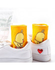 Unisex Cute Cartoon taniec żółty kaczka skarpetki Hip Hop fajne Hipster skarpetki bawełniane sztuki śmieszne skarpetki fala pet 