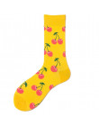 2019 New Arrival moda skarpetki kobiety wiśni/ananas/grejpfrut żakardowe Unisex załogi szczęśliwy skarpetki Calcetines kobiety/m