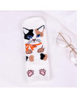 Moda 3D Kawaii kot skarpety kobiety śmieszne szczęśliwy Cartoon kostki skarpety zwierząt śliczne skarpetki dla zima wiosna dziew
