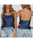 Lato Camisole kobiety Silk Satin zwykły szczupła talia Camis Sexy Spaghetti bez rękawów Backless kamizelka streetwear top typu c