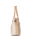Luksusowa skórzana torebka ze skóry krokodyla na rączce duża pakowna modna oryginalna