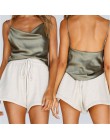 Lato Camisole kobiety Silk Satin zwykły szczupła talia Camis Sexy Spaghetti bez rękawów Backless kamizelka streetwear top typu c