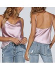 Lato Camisole kobiety Silk Satin zwykły szczupła talia Camis Sexy Spaghetti bez rękawów Backless kamizelka streetwear top typu c