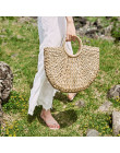 Ze słomy w stylu Vintage torba okrągły Rattan torby ręcznie torby letnie tkane plaża panie koło torba na ramię czechy dziewczęta
