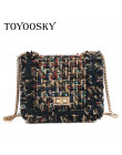 TOYOOSKY marki Crossbody torby dla kobiet 2019 zima luksusowe torebki projektant małe kobiety Messenger torby wełna bolsa femini