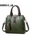 SMOOZA w stylu Vintage skóra kobiet torebki damskie Messenger torby skrzynki kitki projektant Crossbody torba na ramię Boston to