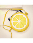 2019 okrągły pomarańczowy Lemon torba kobieca zamek Messenger torby Crossbody wodoodporne torebki marka projektant torebka Lady 