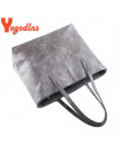 Yogodlns torba 2019 moda kobiety skórzana torebka krótkie torby na ramię szary/czarny duża pojemność luksusowe torebki dużego ci