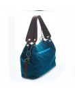 Elegancka skórzana damska torebka z rączką na pasku duża pakowna czarna szara niebieska różowa brązowa