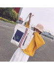 Bawełniana torba na ramię z paskiem prostokątna duża pakowna damska młodzieżowa dziewczęca
