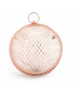 W stylu Vintage kobiety wieczór torba metalowy łańcuch Hollow Out Mini torba bankiet Party na ramię i Crossbody torby sprzęgła o