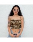 HEYounGIRL Sexy Leopard Print Crop Top kobiety Backless Spaghetti pasek Tank Tops Tees lato bez rękawów Crop Top Camis Party klu