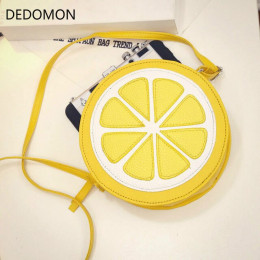2019 okrągły pomarańczowy Lemon torba kobieca zamek Messenger torby Crossbody wodoodporne torebki marka projektant torebka Lady 