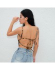 HEYounGIRL Sexy Leopard Print Crop Top kobiety Backless Spaghetti pasek Tank Tops Tees lato bez rękawów Crop Top Camis Party klu